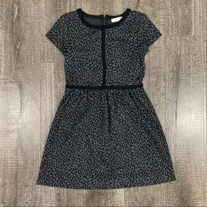 LOFT women’s gray and black leopard mini dress